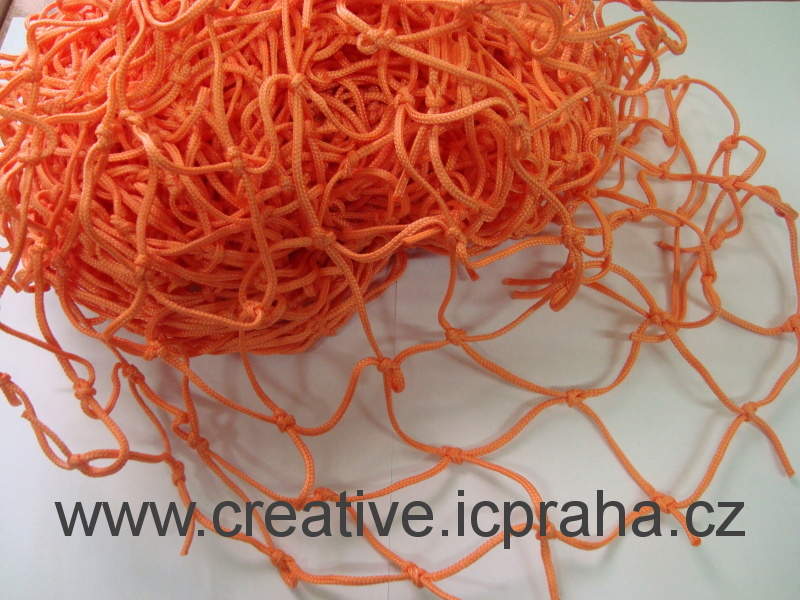 síťka uzlová 3x1m oranžová (oko 5cm) polypropylen